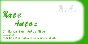 mate antos business card
